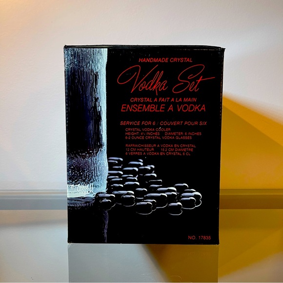 Set of 6 crystal vodka shot glasses and Ice bucket set - Picture 2 of 6